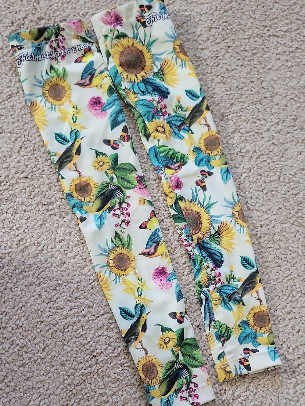 Sunflower & Bird Print Farmer's Defense Sleeves
